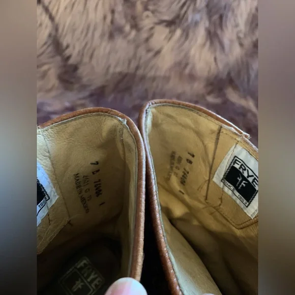 Frye Short Leather Moto Boots Size 7 - Brown - Picture 5 of 5